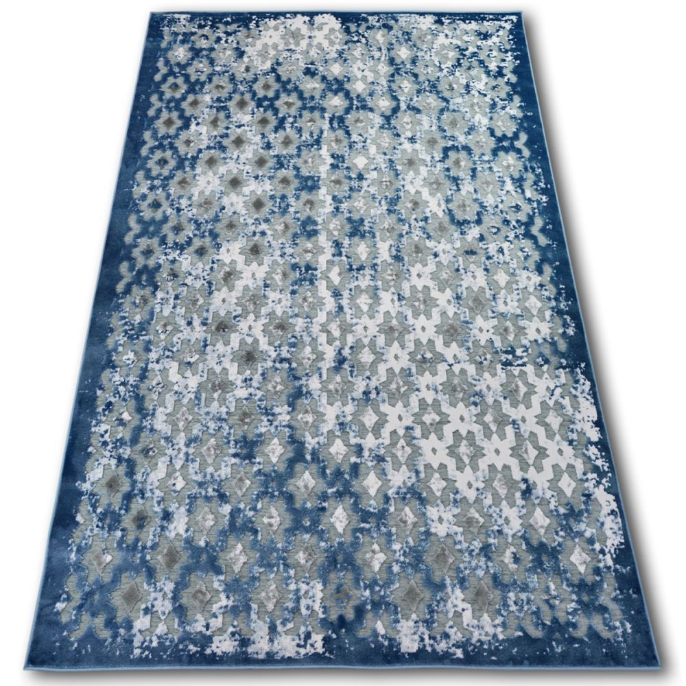Dywany Lusczow Kusový koberec ACRYLOVY YAZZ 7006 šedý / modrý / slonová kost, velikost 133x190 - Houseland.cz