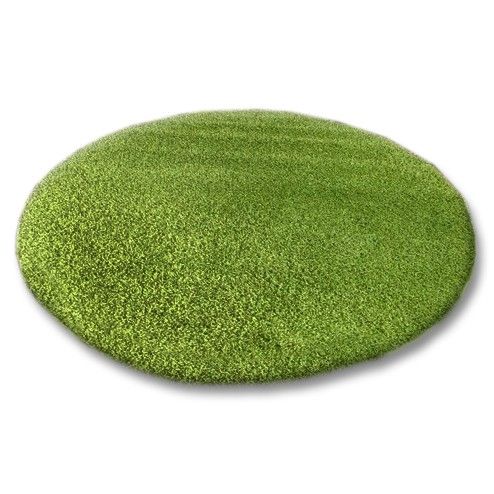 Dywany Lusczow Kulatý koberec SHAGGY Hiza 5cm zelený, velikost kruh 100 - Houseland.cz