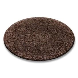 Dywany Lusczow Kulatý koberec SHAGGY Hiza 5cm hnědý, velikost kruh 100