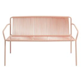 Pedrali Růžová kovová zahradní lavice Tribeca 3666 120 cm
