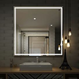 IREDA Koupelnové zrcadlo s LED osvětlením, 80 x 80 cm