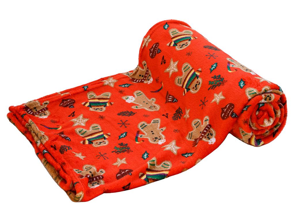 Červená vánoční mikroplyšová deka VÁNOCE, 150x200 cm - Výprodej Povlečení