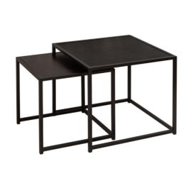 Moebel Living Set dvou černých jasanových konferenčních stolků Tobi 40 x 40/50 x 50 cm