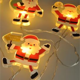  LED okenní řetěz - Santa, 6x LED, přísavný, 120cm, 2x AA