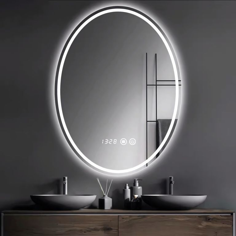 IREDA Koupelnové zrcadlo s LED osvětlením, 80 x 60 cm - Kokiskashop.cz