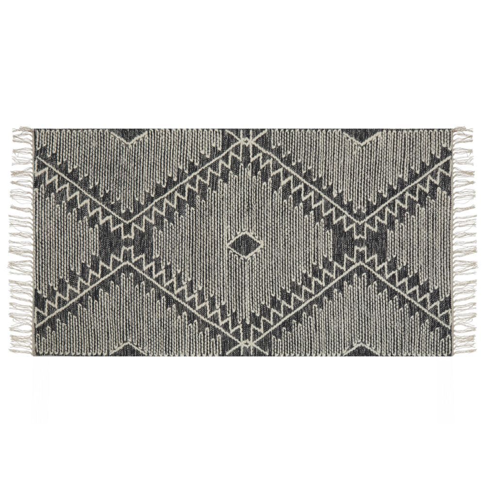 Bavlněný koberec 140 x 200 cm černý/bílý ARBAA - Beliani.cz
