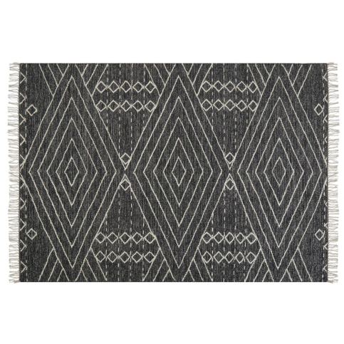 Bavlněný koberec 160 x 230 cm černý/bílý KHENIFRA Beliani.cz
