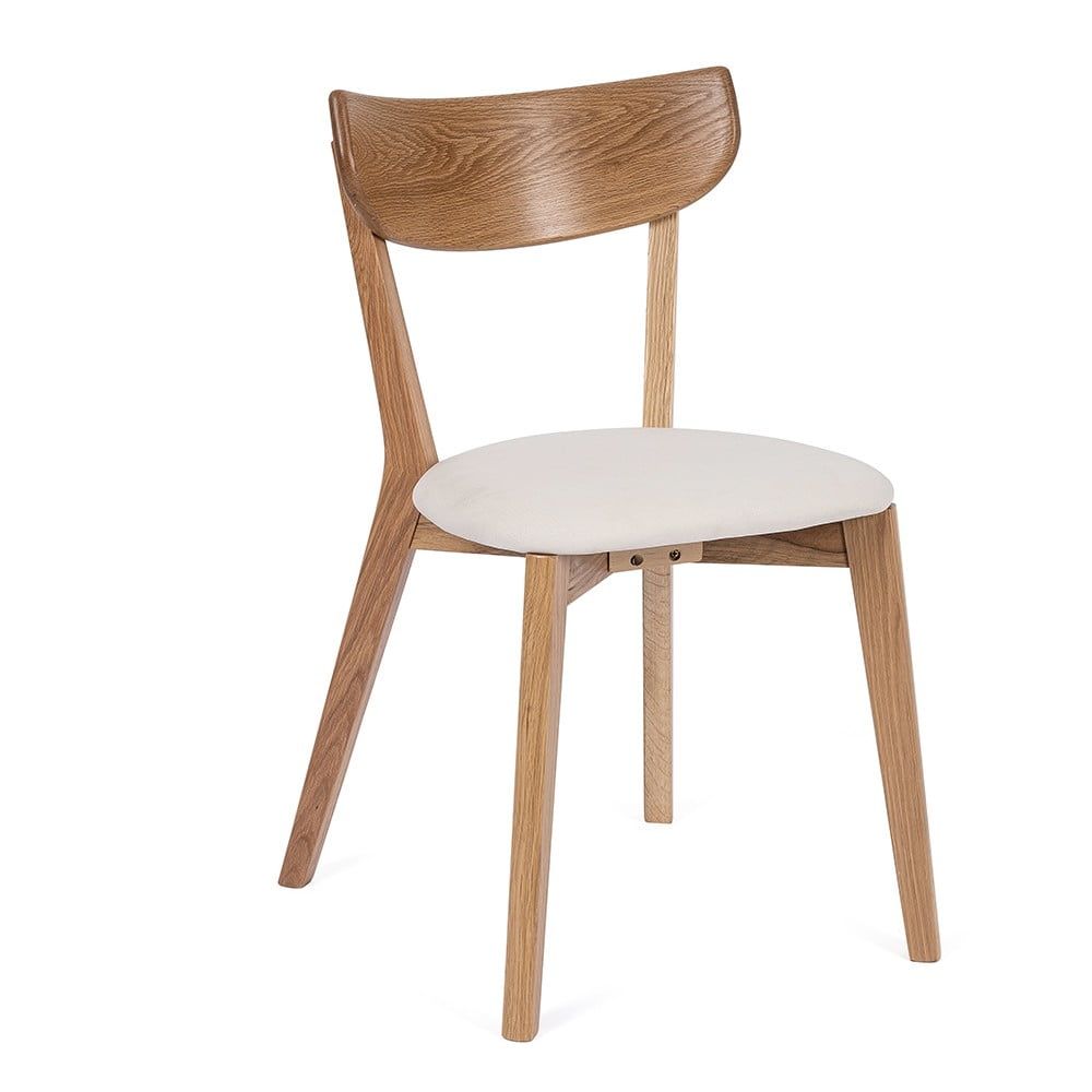 Jídelní židle z dubového dřeva s bílým sedákem Arch - Bonami Essentials - Bonami.cz