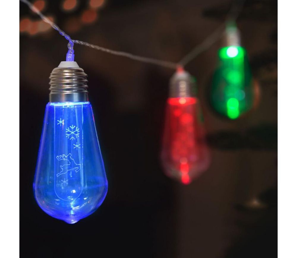  LED Vánoční řetěz 10xLED/2xAA 2,2m multicolor  -  Svět-svítidel.cz