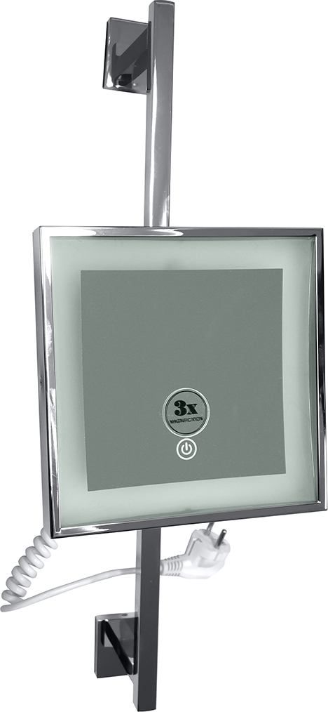 Kosmetické zrcátko O 200mm na tyči hranaté, 3x, dotykový sensor ve skle, IP 44 Mdum - M DUM.cz