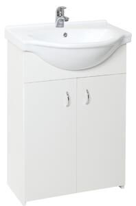 Koupelnová skříňka s umyvadlem Multi Simple 55,5x42,4 cm bílá SIMPLE55WH - Favi.cz