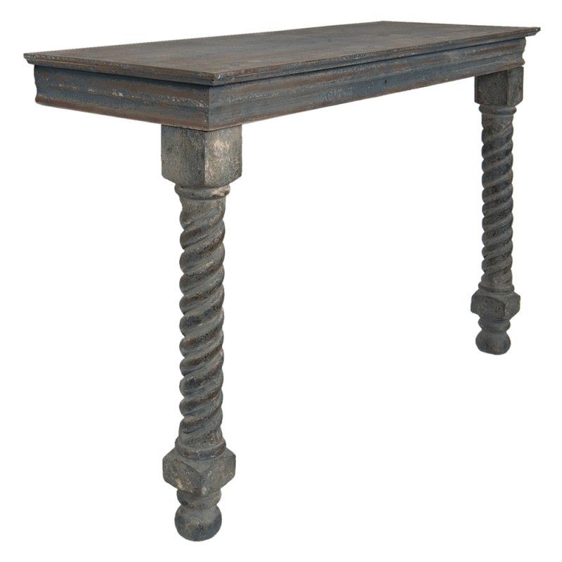 Modro-hnědý antik konzolový stůl ke zdi Emilié - 123*41*83 cm Clayre & Eef - LaHome - vintage dekorace