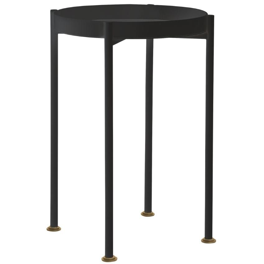 Nordic Design Černý kovový odkládací stolek Nollan 40 cm - Designovynabytek.cz