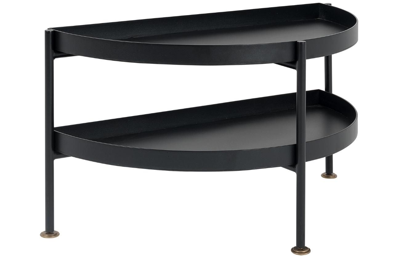 Nordic Design Černý kovový odkládací stolek Nollan Half 80 x 20 cm - Designovynabytek.cz