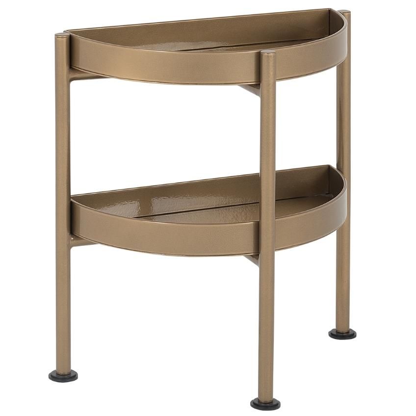 Nordic Design Zlatý kovový odkládací stolek Nollan Half 40 x 20 cm - Designovynabytek.cz