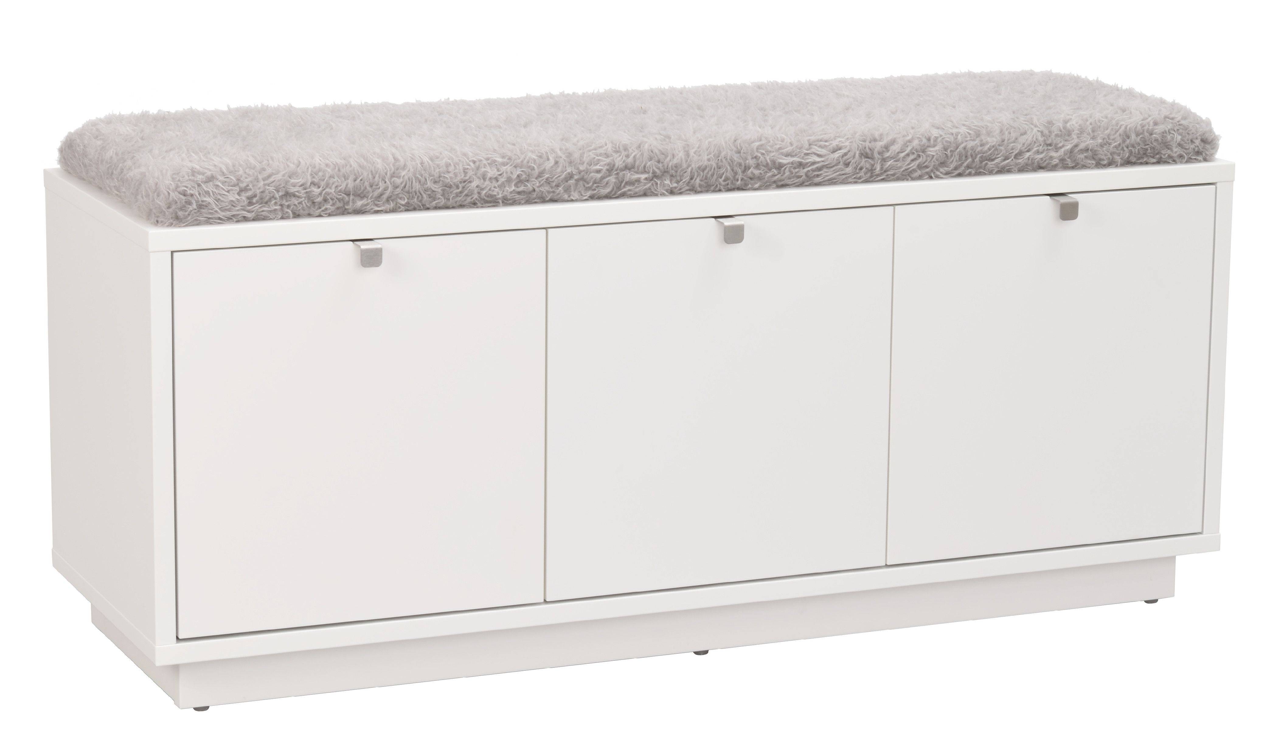 ROWICO bílá lavice s úložným prostorem CONFETTI a šedým sedákem 106 cm - iodesign.cz