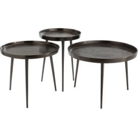 Set tří tmavě šedých odkládacích stolků J-line Treyon 40/51,5/61,5 cm