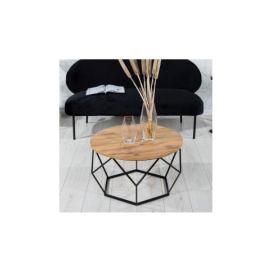 HowHomely Konferenční stolek MARMUR 40x70 cm černá/hnědá 