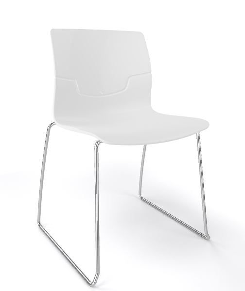 GABER - Židle SLOT S - bílá/chrom - 