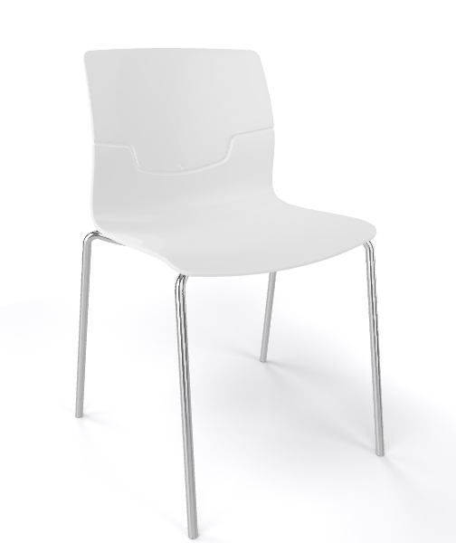 GABER - Židle SLOT FILL NA - bílá/chrom - 
