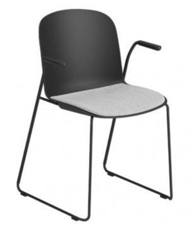 INFINITI - Židle RELIEF - s čalouněným sedákem a ližinovou podnoží - 