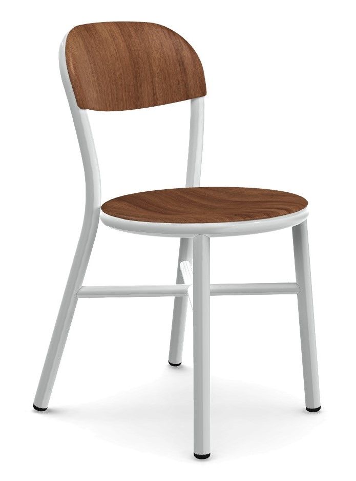 MAGIS - Židle PIPE s dřevěným sedákem - bílá - 
