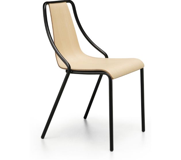 MIDJ - Židle OLA, dřevěný sedák - 