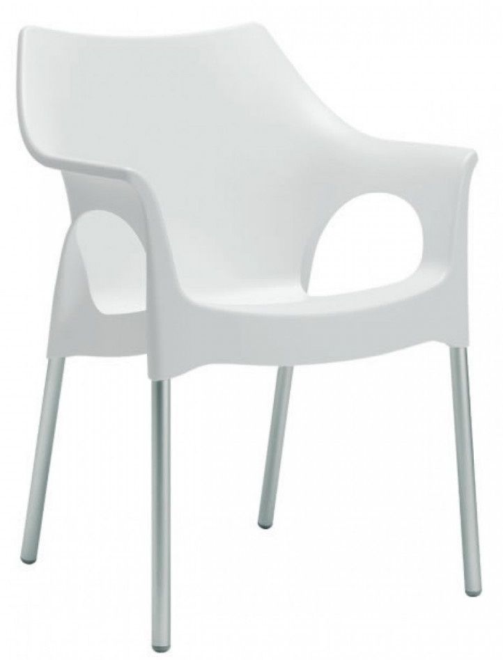 SCAB - Židle OLA - bílá/hliník - 