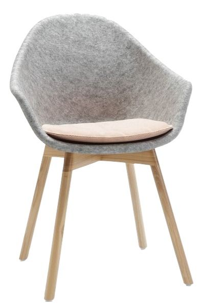NOTI - Židle MAMU s dřevěnou podnoží - 