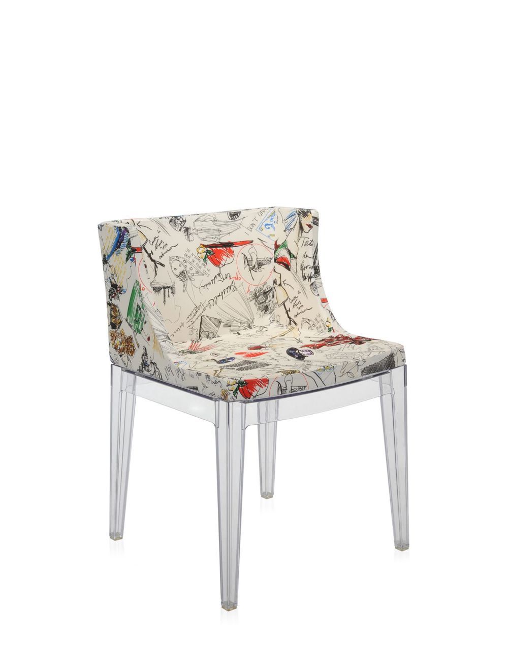Kartell - Židle Mademoiselle Moschino - Sketches, transparentní - 