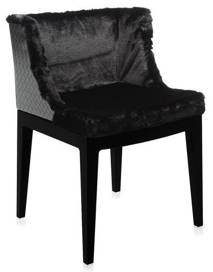 Kartell - Židle Mademoiselle Kravitz - černá kožešina/kůže, černá - 