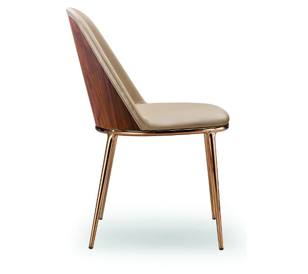 MIDJ - Židle Lea s dřevěnou skořepinou - 