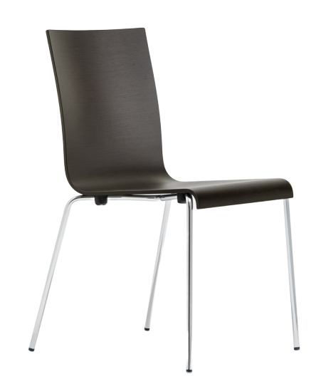 PEDRALI - Židle KUADRA 1331 DS s chromovanou podnoží - wenge - 