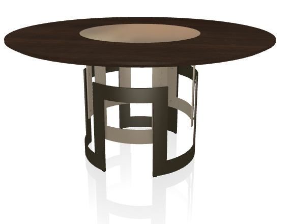BONTEMPI - Stůl Imperial se zabudovaným otočným tácem Ø 150 cm - 