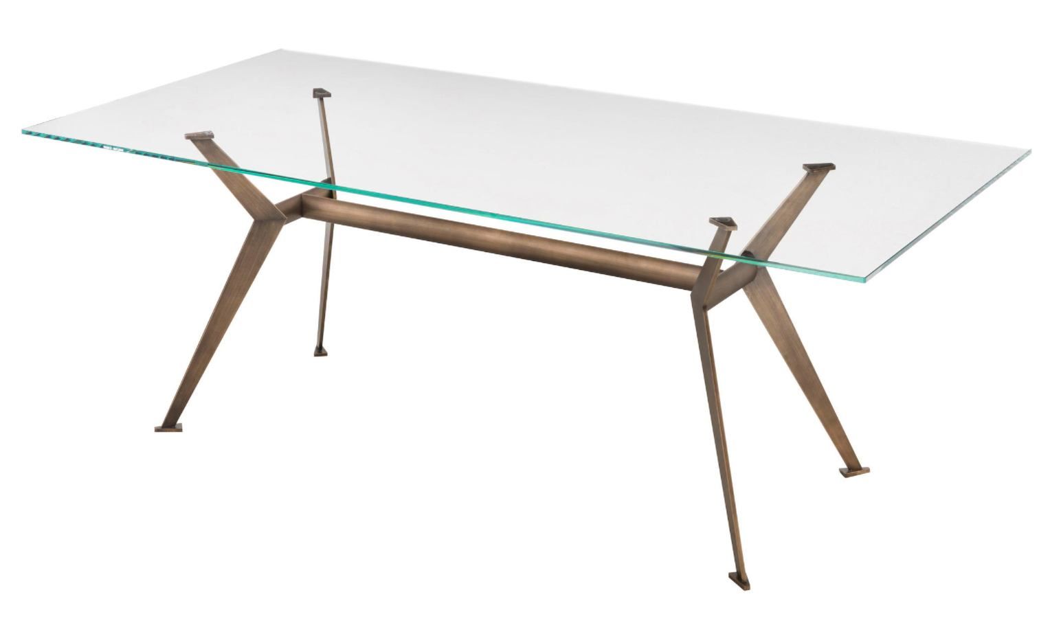 RIFLESSI - Stůl MASTER s obdélníkovou skleněnou deskou - 