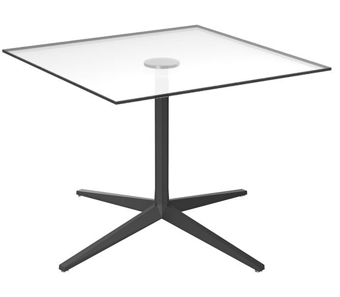 VONDOM - Stůl FAZ se skleněnou deskou - 100x100 cm - 