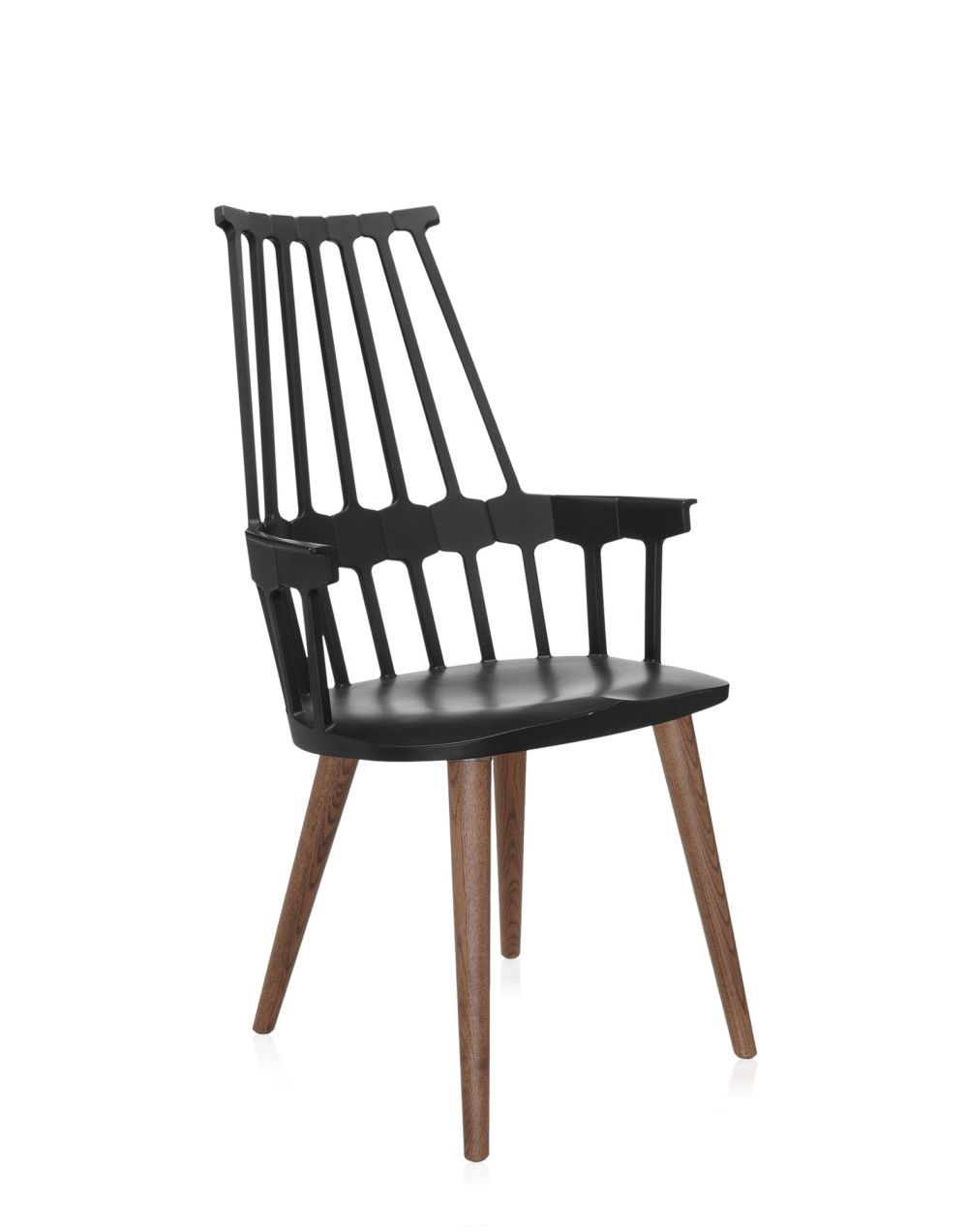 Kartell - Židle Comback Wooden Legs, černá/dub - 