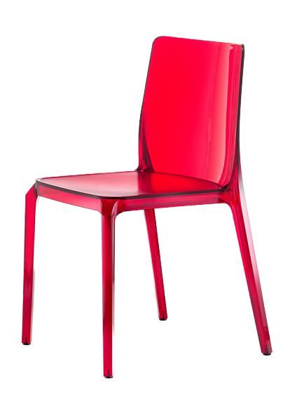 PEDRALI - Židle BLITZ 640 DS - transparentní červená - 