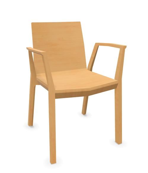 WIESNER HAGER - Židle ARTA 6891 - s područkami dřevěná - 