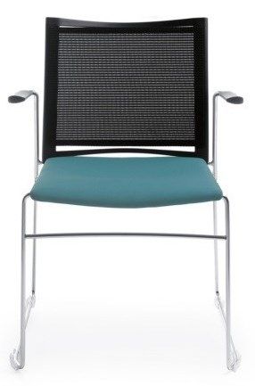 ProfiM - Židle ARIZ 575V 2P se síťovaným opěrákem, čalouněným sedákem a područkami - 
