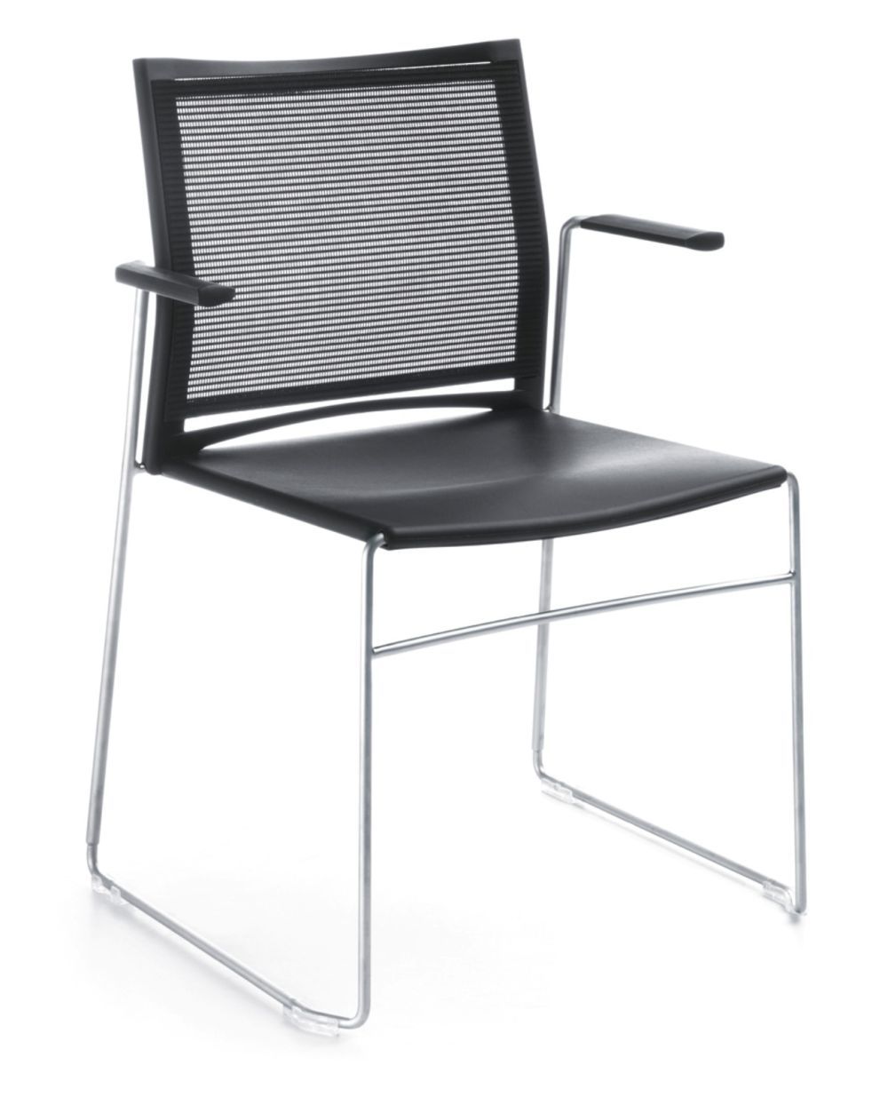 ProfiM - Židle ARIZ 555V 2P se síťovaným opěrákem, ližinovou podnoží a područkami - 