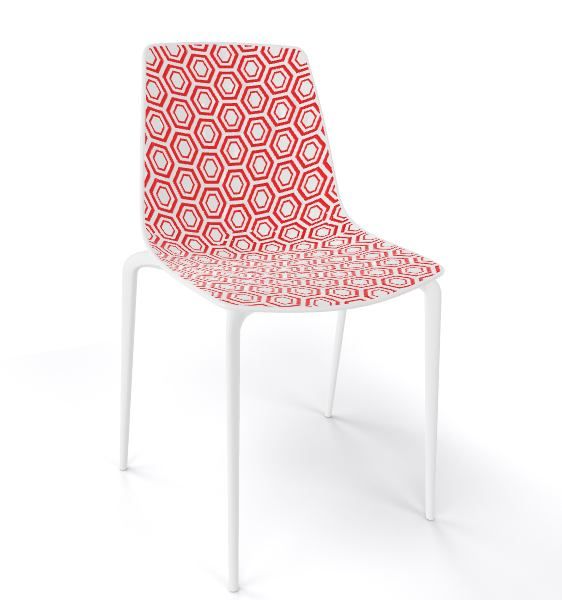 GABER - Židle ALHAMBRA TP, bíločervená/bílá - 