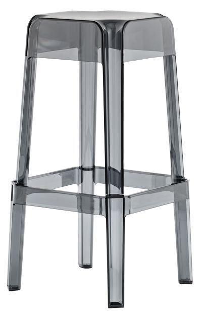 PEDRALI - Vysoká barová židle RUBIK 580 DS - transparentní kouřová - 