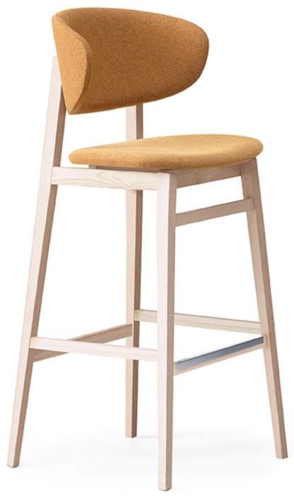 ACCENTO - Vysoká barová židle BACIO SG SI - čalouněná, dřevěná podnož - 