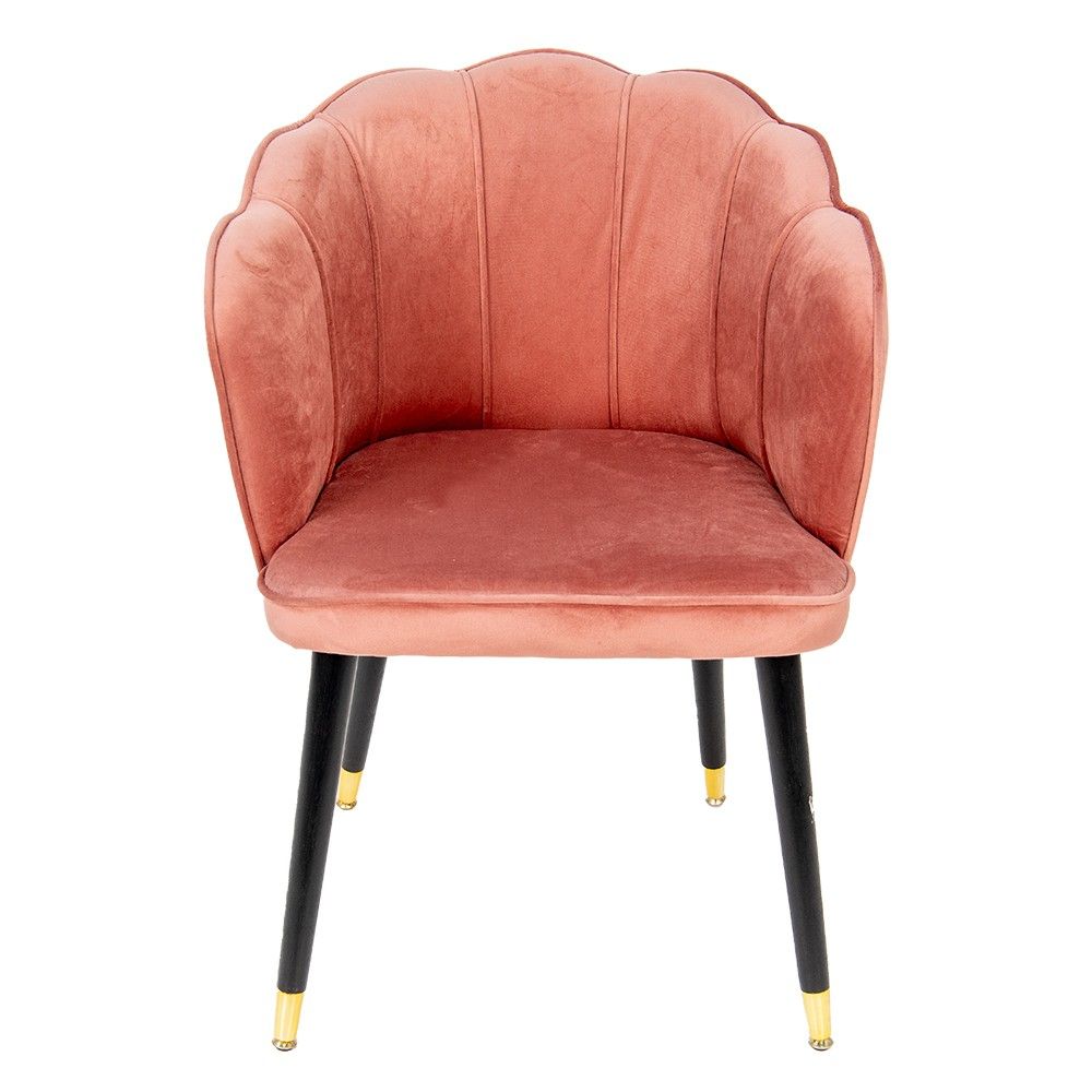 Růžová sametová jídelní židle Fannie - 59*62*79 cm Clayre & Eef - LaHome - vintage dekorace
