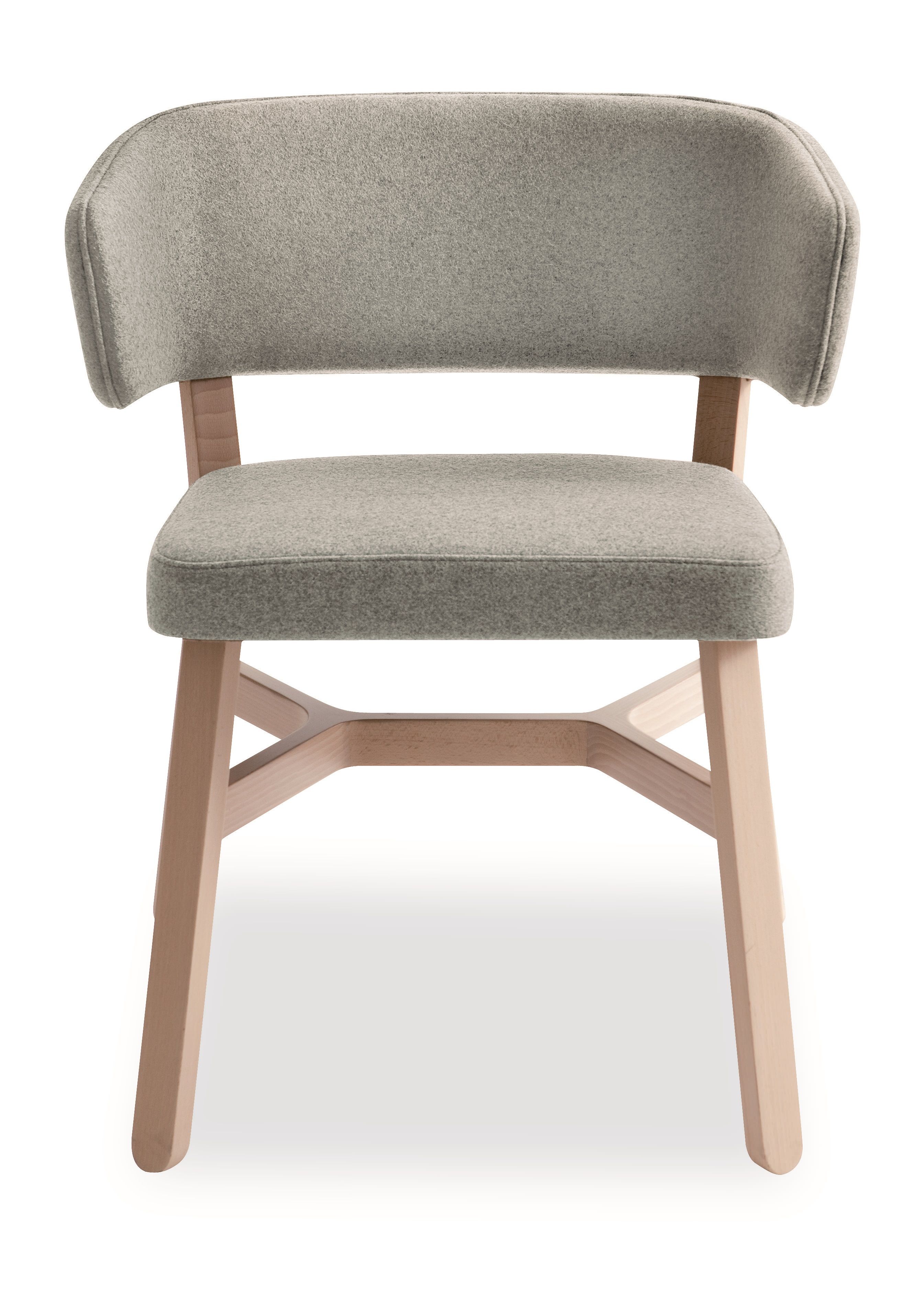 BILLIANI - Dřevěná židle s čalouněným sedákem a opěradlem CROISSANT 571 - 