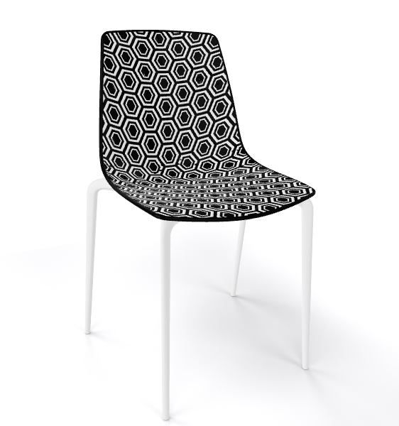 GABER - Židle ALHAMBRA TP, černobílá/bílá - 