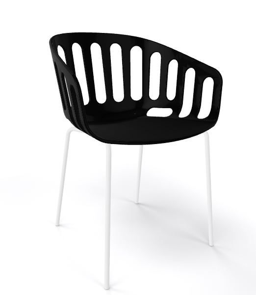 GABER - Židle BASKET NA, černá/bílá - 