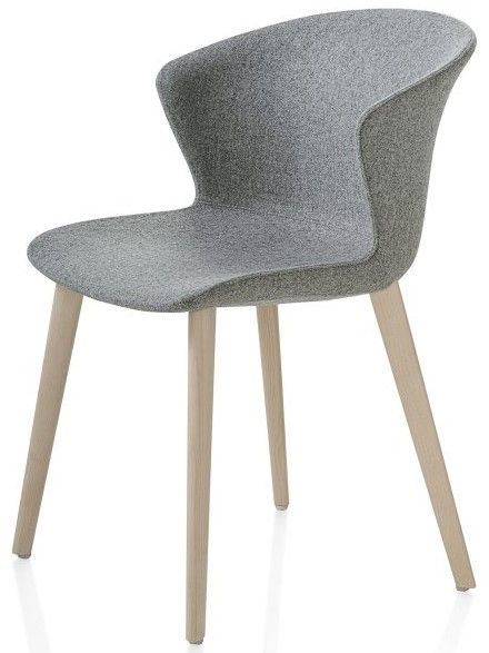 KASTEL - Židle KICCA PLUS s dřevěnou podnoží - 
