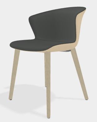 KASTEL - Židle KICCA PLUS s dřevěnou podnoží dvoubarevná - 